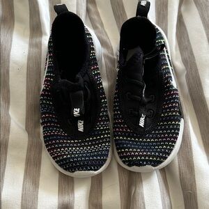 Nike Kids' Black and Rainbow Knit Sneakers